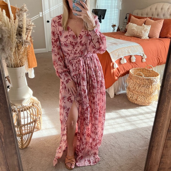 Pink Lily Floral Maxi Dress - Picture 2 of 8